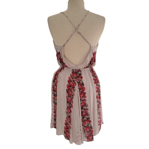 Free People Simona Floral Roses Midi Backless Halter Dress WITH POCKETS Size M - Picture 3 of 14